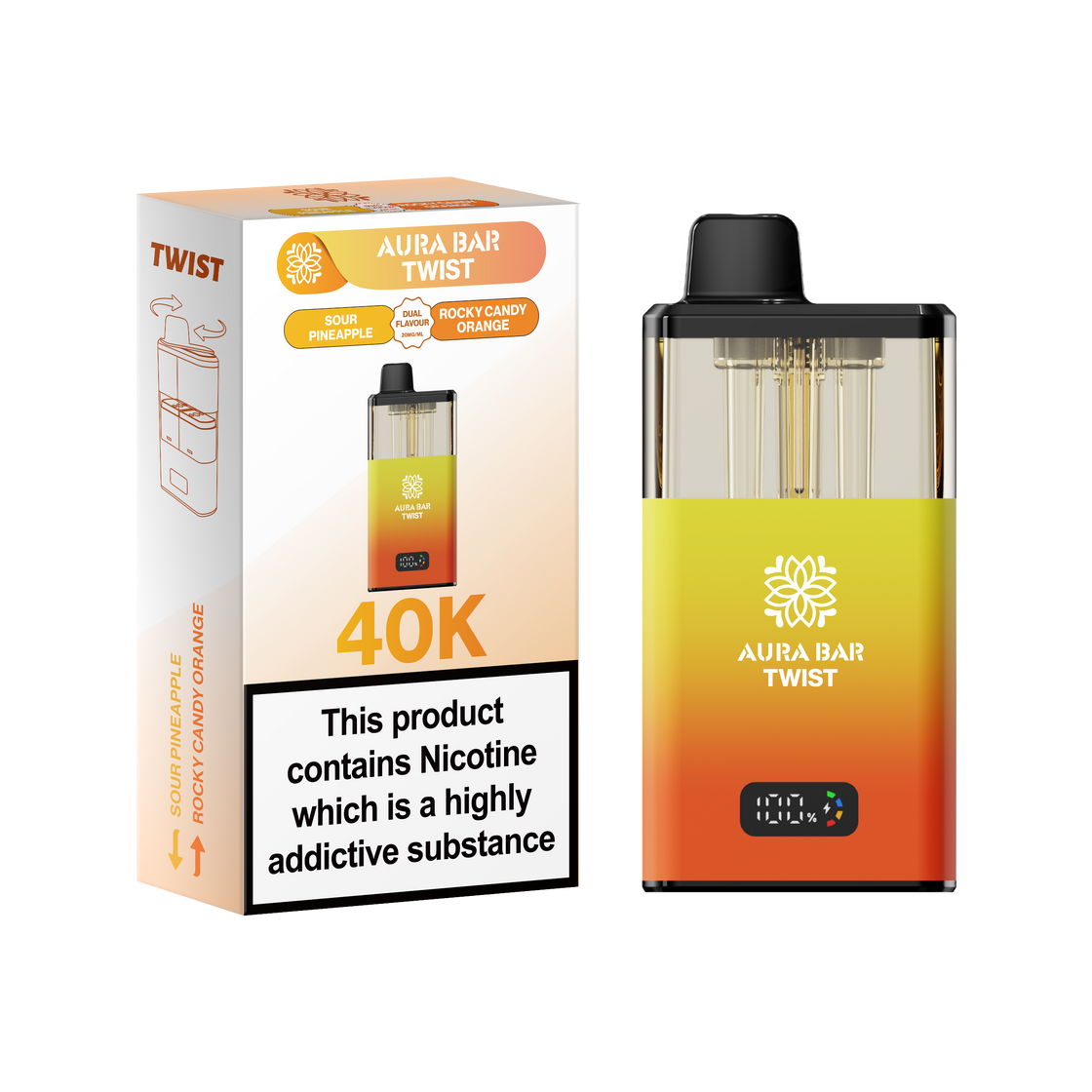 Aura Bar Twist 40K Box of 5 Pod Kit | Crystal Prime