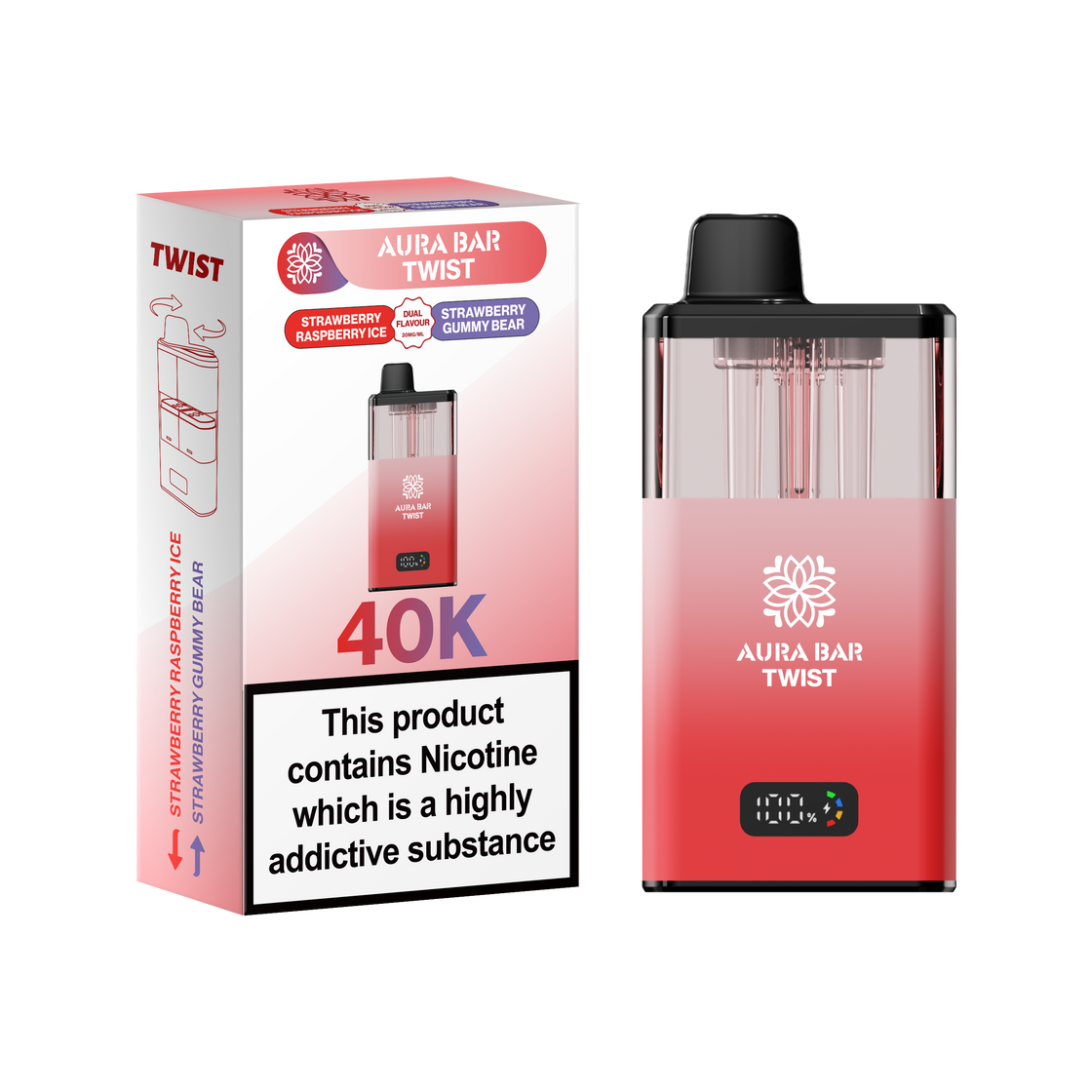 Aura Bar Twist 40K Box of 5 Pod Kit | Crystal Prime