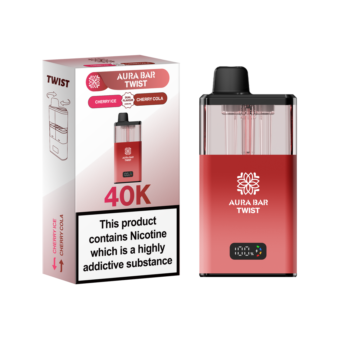 Aura Bar Twist 40K Box of 5 Pod Kit | Crystal Prime