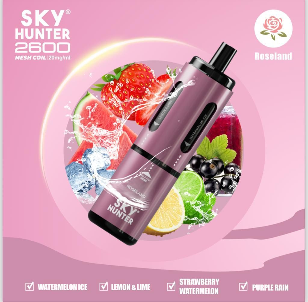 4 in 1 Sky Hunter 2600 Puffs Prefilled Pod Kit (Pack of 5) 4 in 1 Sky Hunter 2600 Puffs Prefilled Pod Kit (Pack of 5)