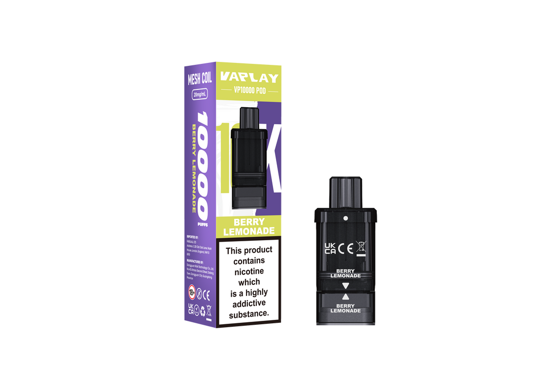 VAPLAY VP10000 Replacement Pods - 20m- 5 Pack