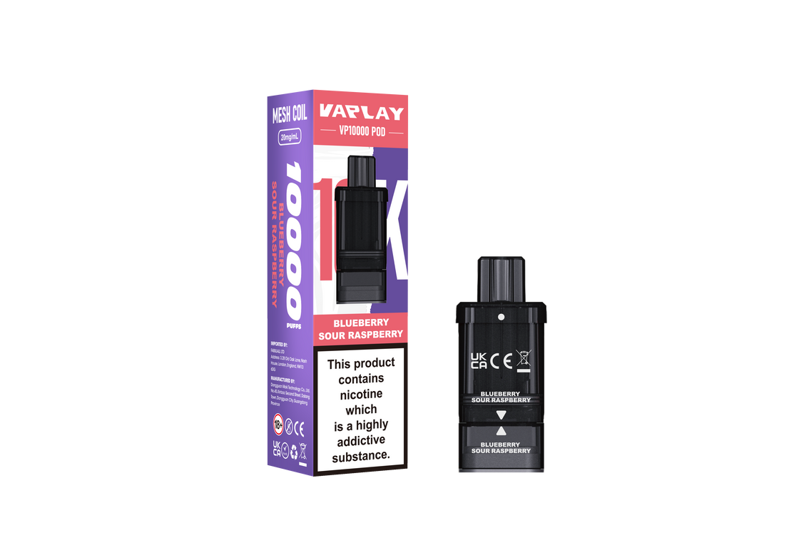 VAPLAY VP10000 Replacement Pods - 20m- 5 Pack