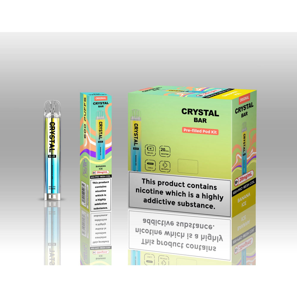 Original Crystal Bar 600 Puffs Prefilled Pod Kit 20mg- 10 Pack