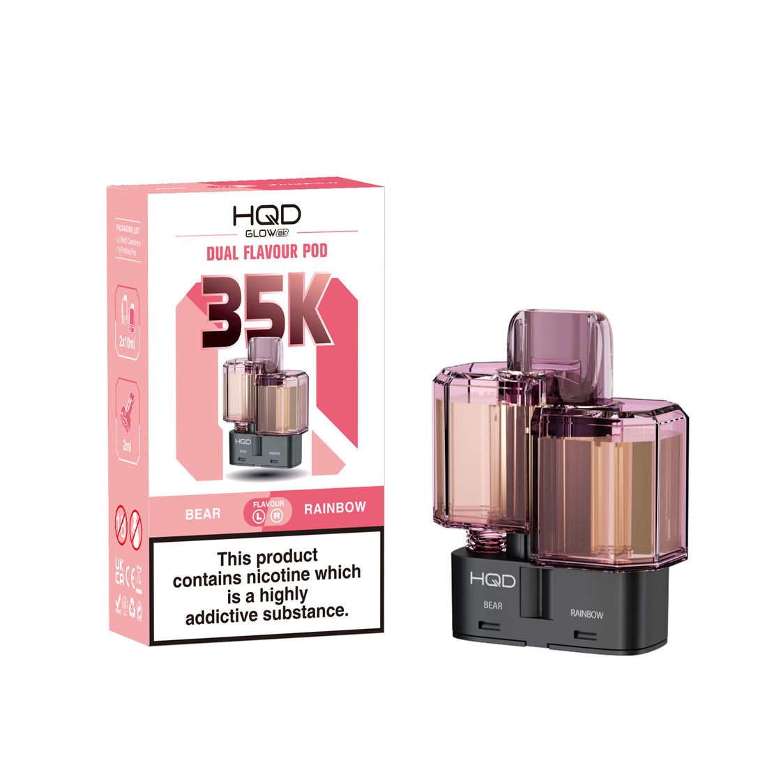 HQD Glow Air 35K Prefilled Vape Pods (Box of 5)