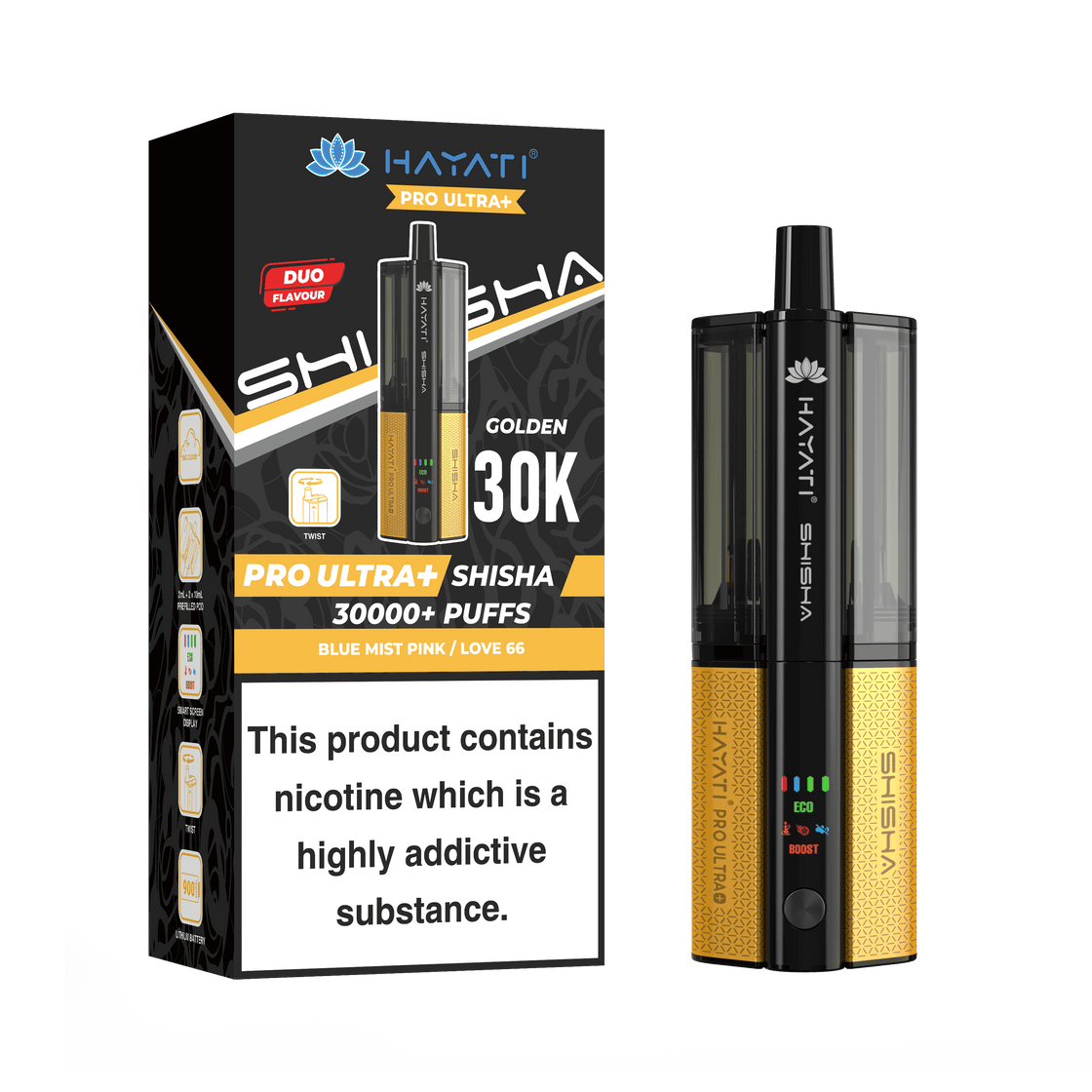Hayati Pro Ultra Plus Shisha 30k Kit - Box Of 5