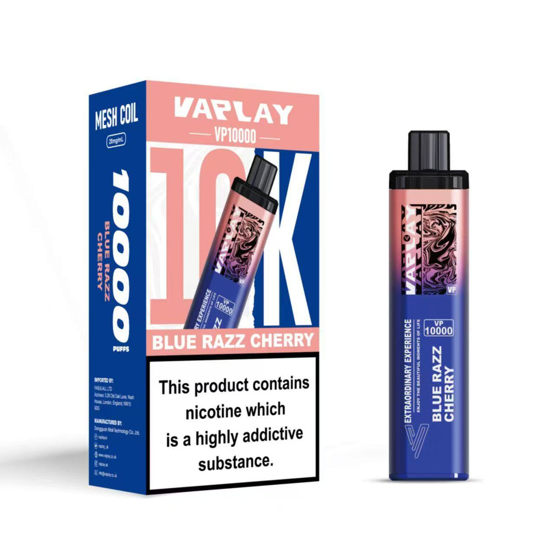 VAPLAY VP10000 Vape Pod Kit - 20mg - 5 Pack