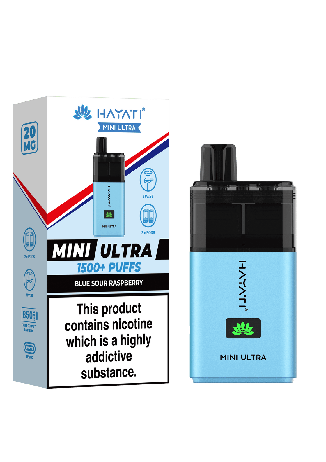 Hayati Mini Ultra 1500 Box of 5 Disposable Vape Pod