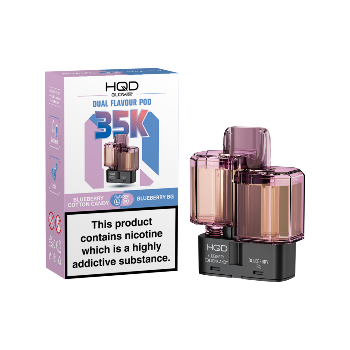 HQD Glow Air 35K Prefilled Vape Pods (Box of 5)