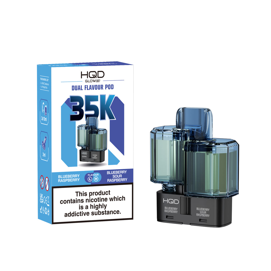 HQD Glow Air 35K Prefilled Vape Pods (Box of 5)