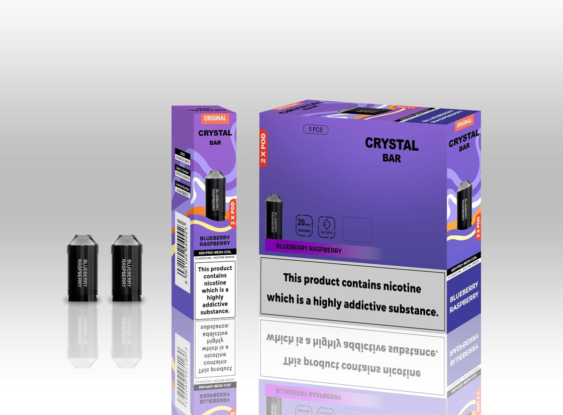 Original Crystal Bar 600 Puffs Replacement Pods 20mg- 10 Pack