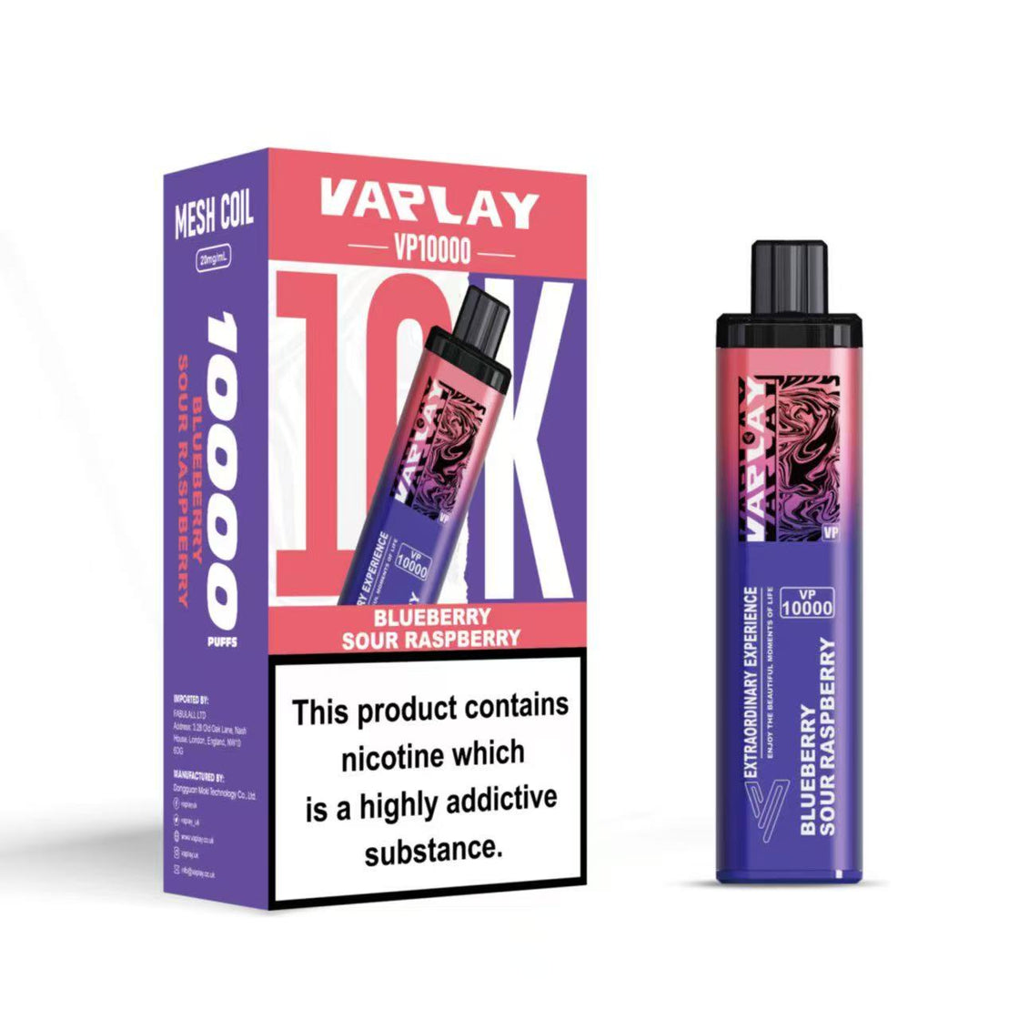 VAPLAY VP10000 Vape Pod Kit - 20mg - 5 Pack