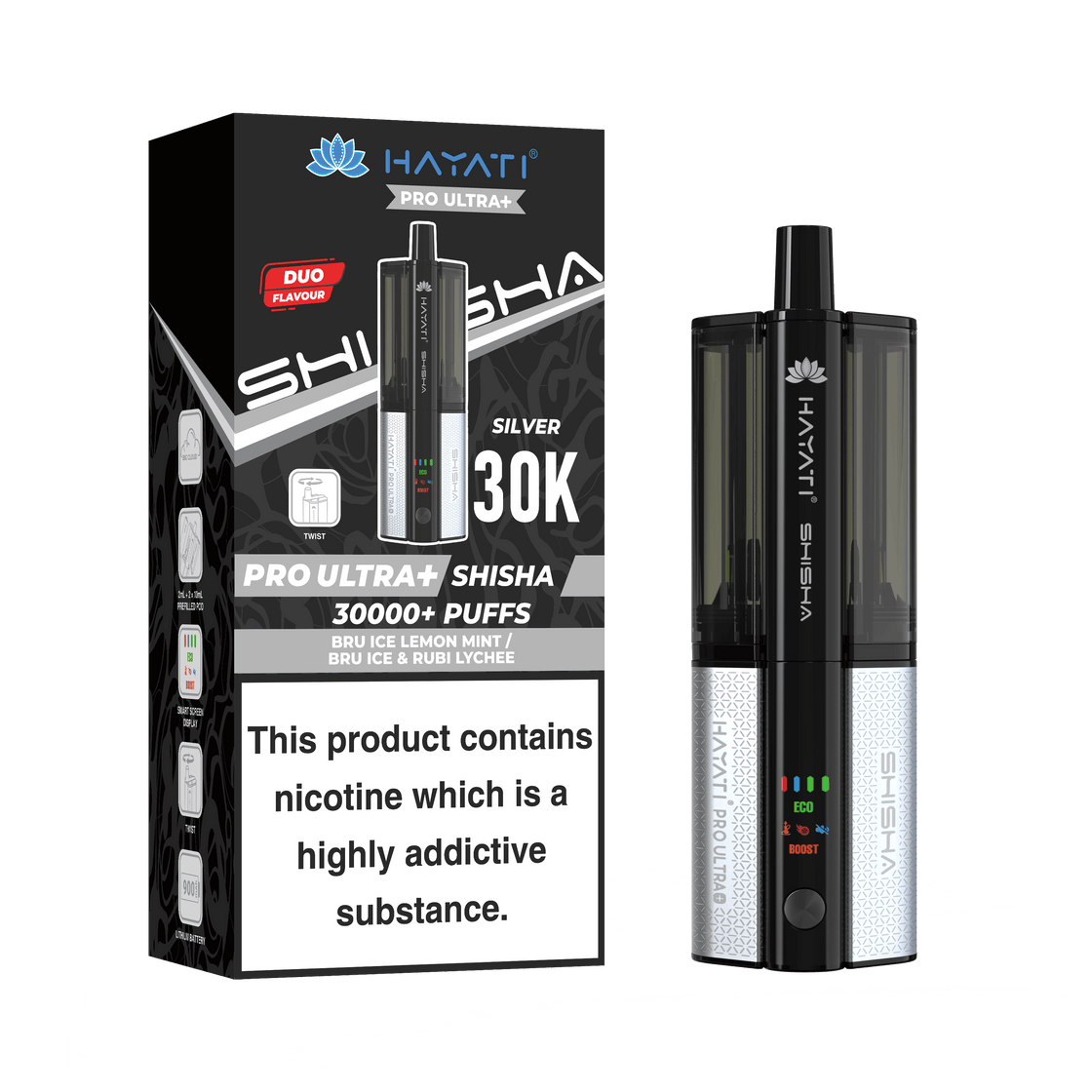 Hayati Pro Ultra Plus Shisha 30k Kit - Box Of 5