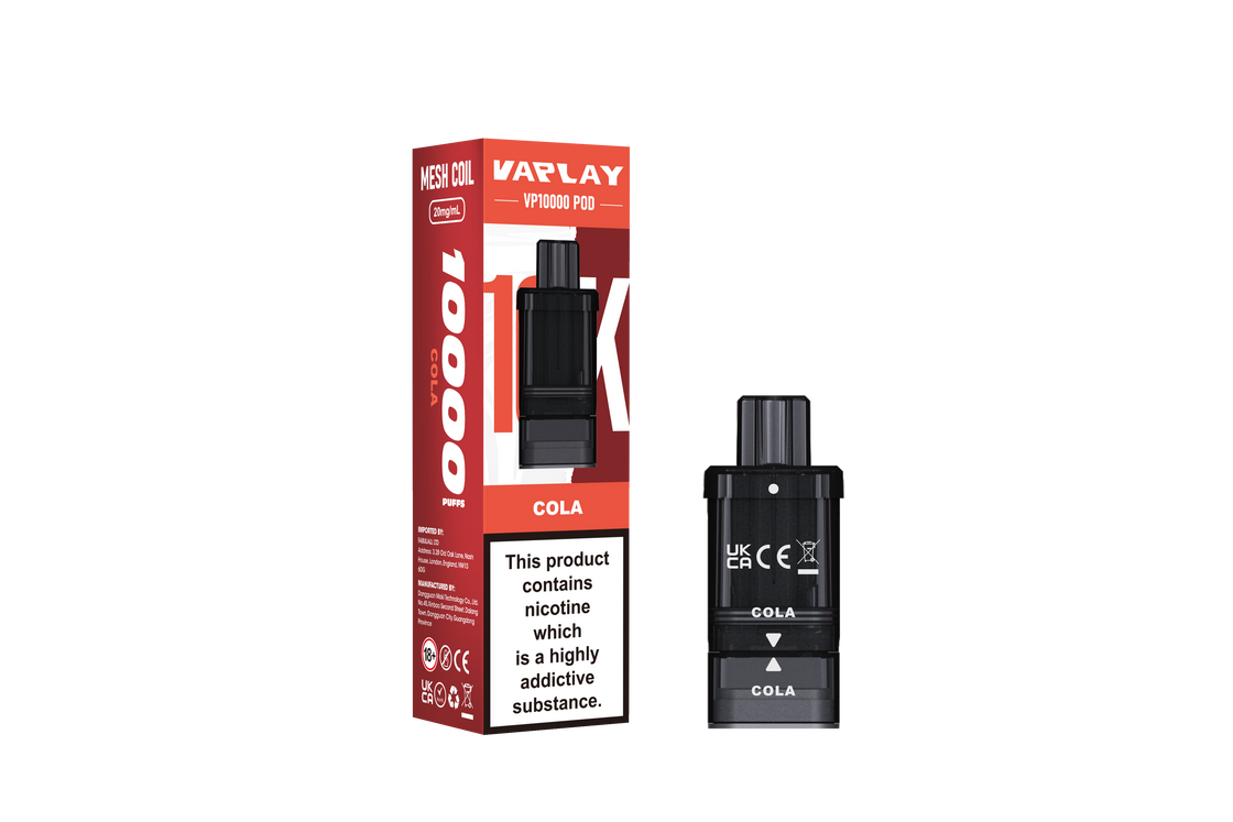 VAPLAY VP10000 Replacement Pods - 20m- 5 Pack