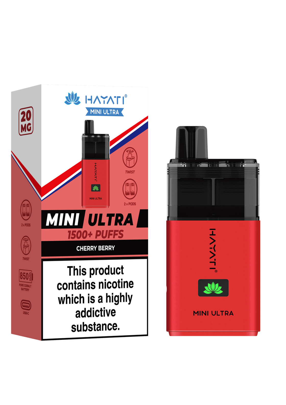 Hayati Mini Ultra 1500 Box of 5 Disposable Vape Pod