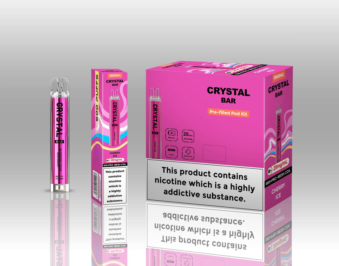 Original Crystal Bar 600 Puffs Prefilled Pod Kit 20mg- 10 Pack