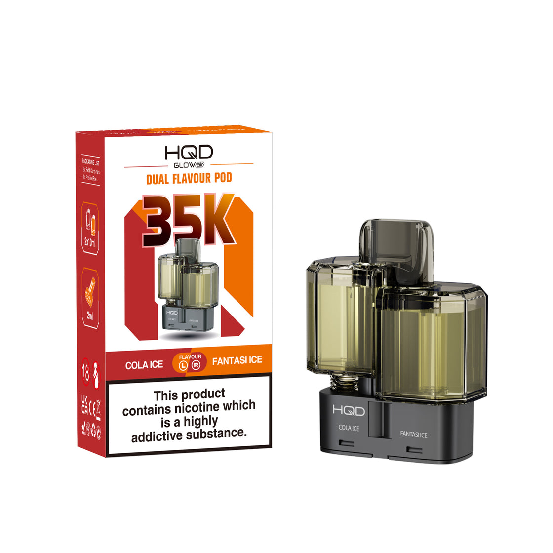 HQD Glow Air 35K Prefilled Vape Pods (Box of 5)