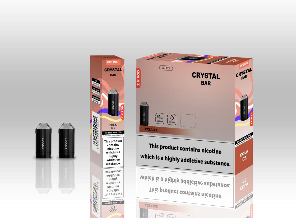 Original Crystal Bar 600 Puffs Replacement Pods 20mg- 10 Pack