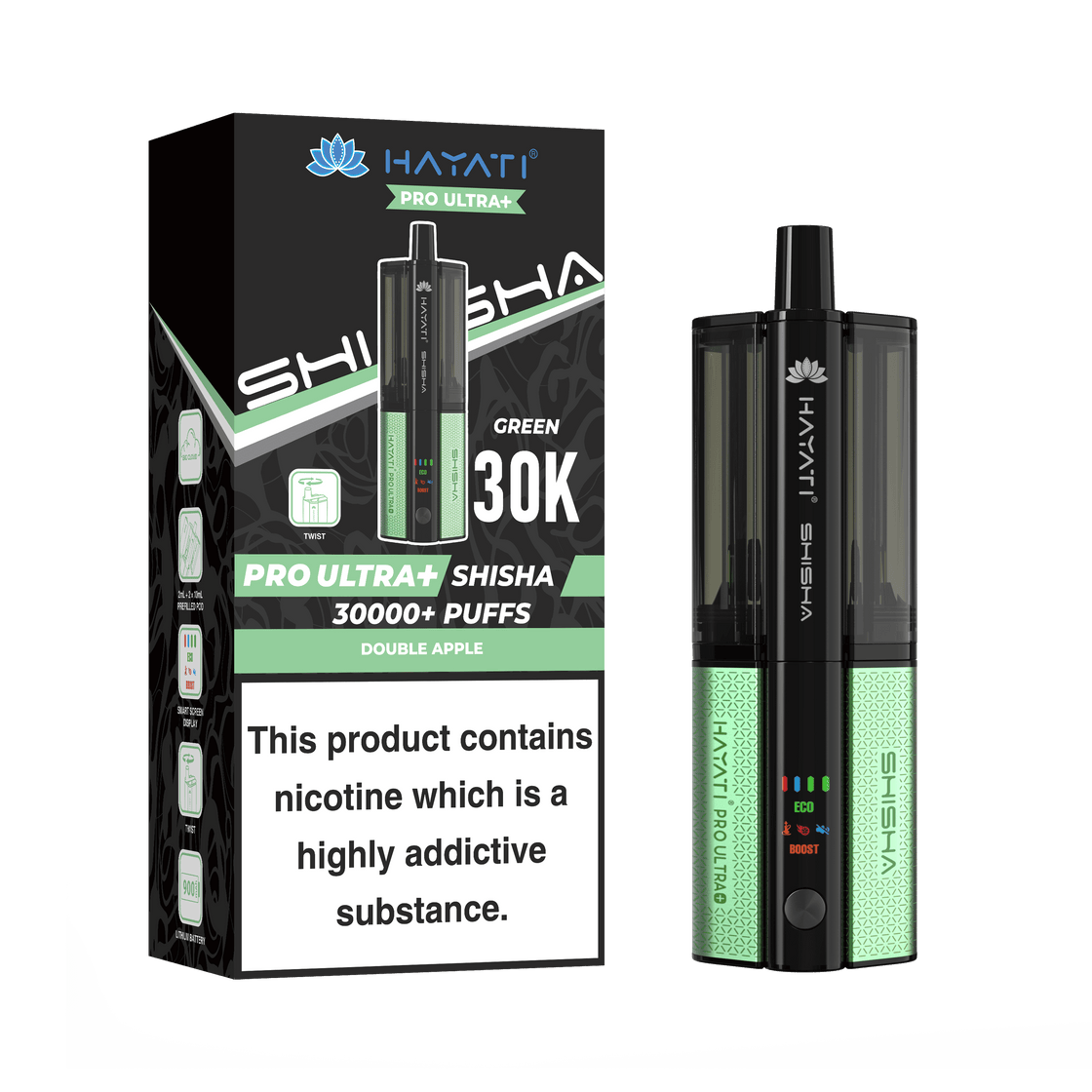 Hayati Pro Ultra Plus Shisha 30k Kit - Box Of 5