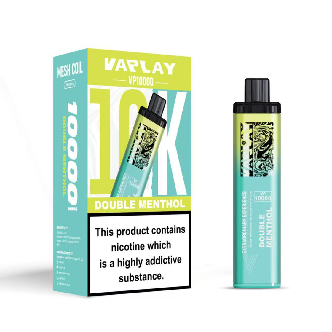 VAPLAY VP10000 Vape Pod Kit - 20mg - 5 Pack