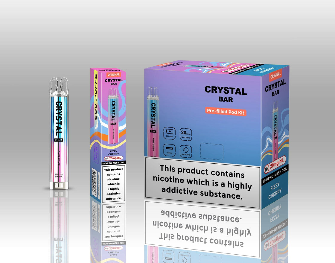 Original Crystal Bar 600 Puffs Prefilled Pod Kit 20mg- 10 Pack
