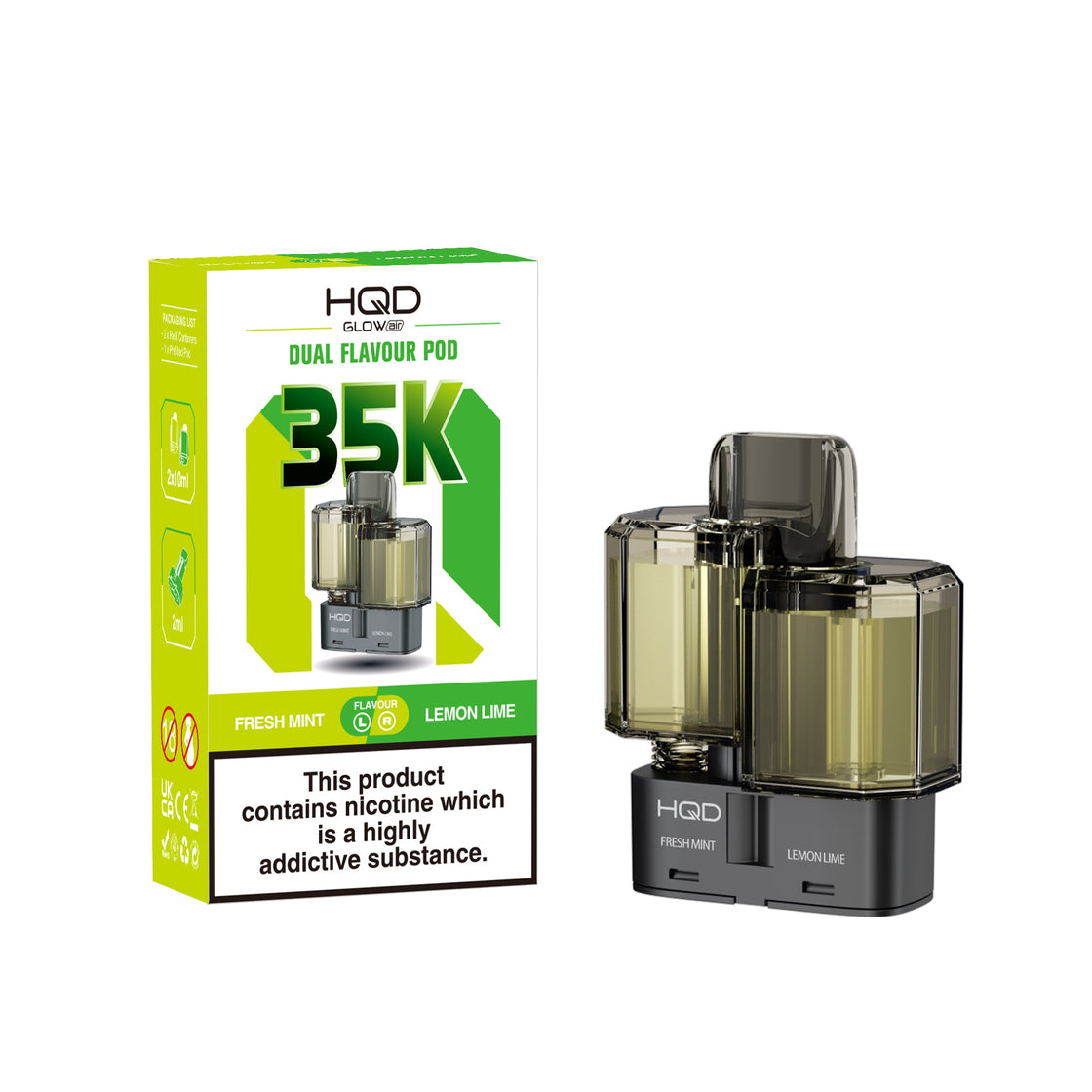 HQD Glow Air 35K Prefilled Vape Pods (Box of 5)
