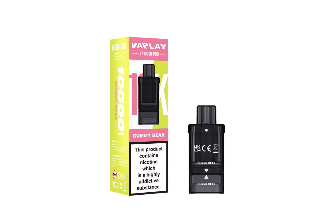 VAPLAY VP10000 Replacement Pods - 20m- 5 Pack