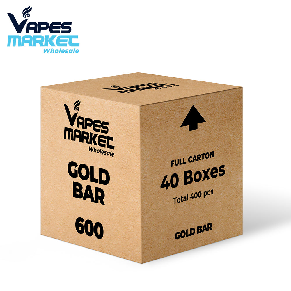 Gold Bar 600 Disposble Vape - Full Carton (40 Boxes Mixed Flavours)