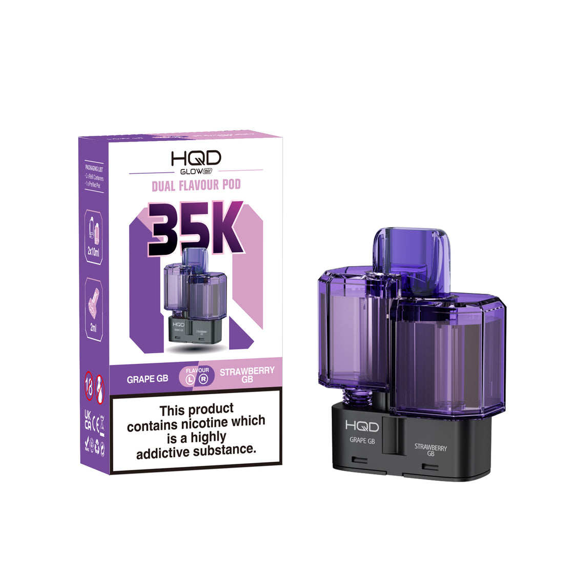 HQD Glow Air 35K Prefilled Vape Pods (Box of 5)