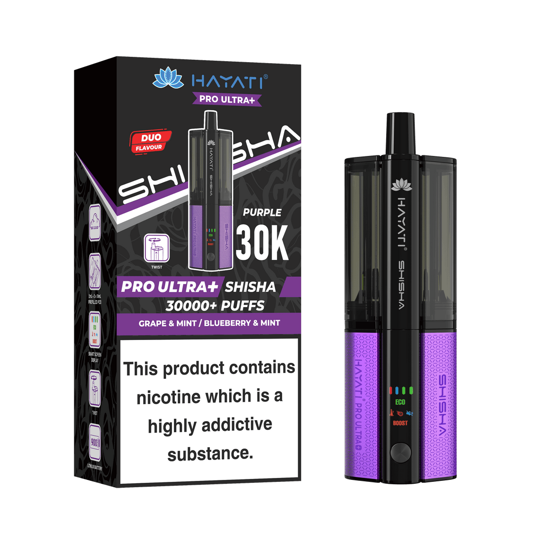 Hayati Pro Ultra Plus Shisha 30k Kit - Box Of 5