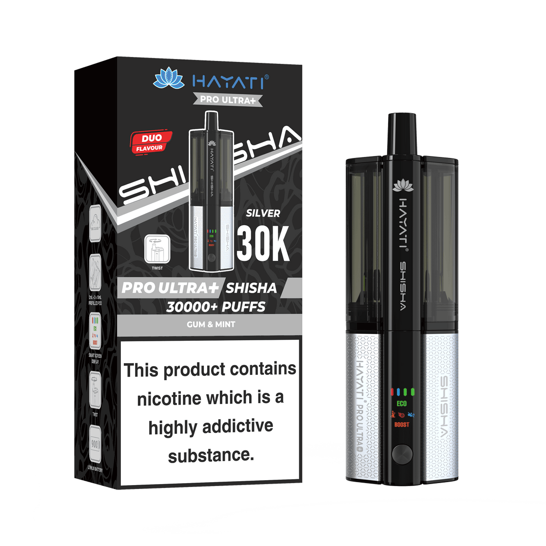 Hayati Pro Ultra Plus Shisha 30k Kit - Box Of 5