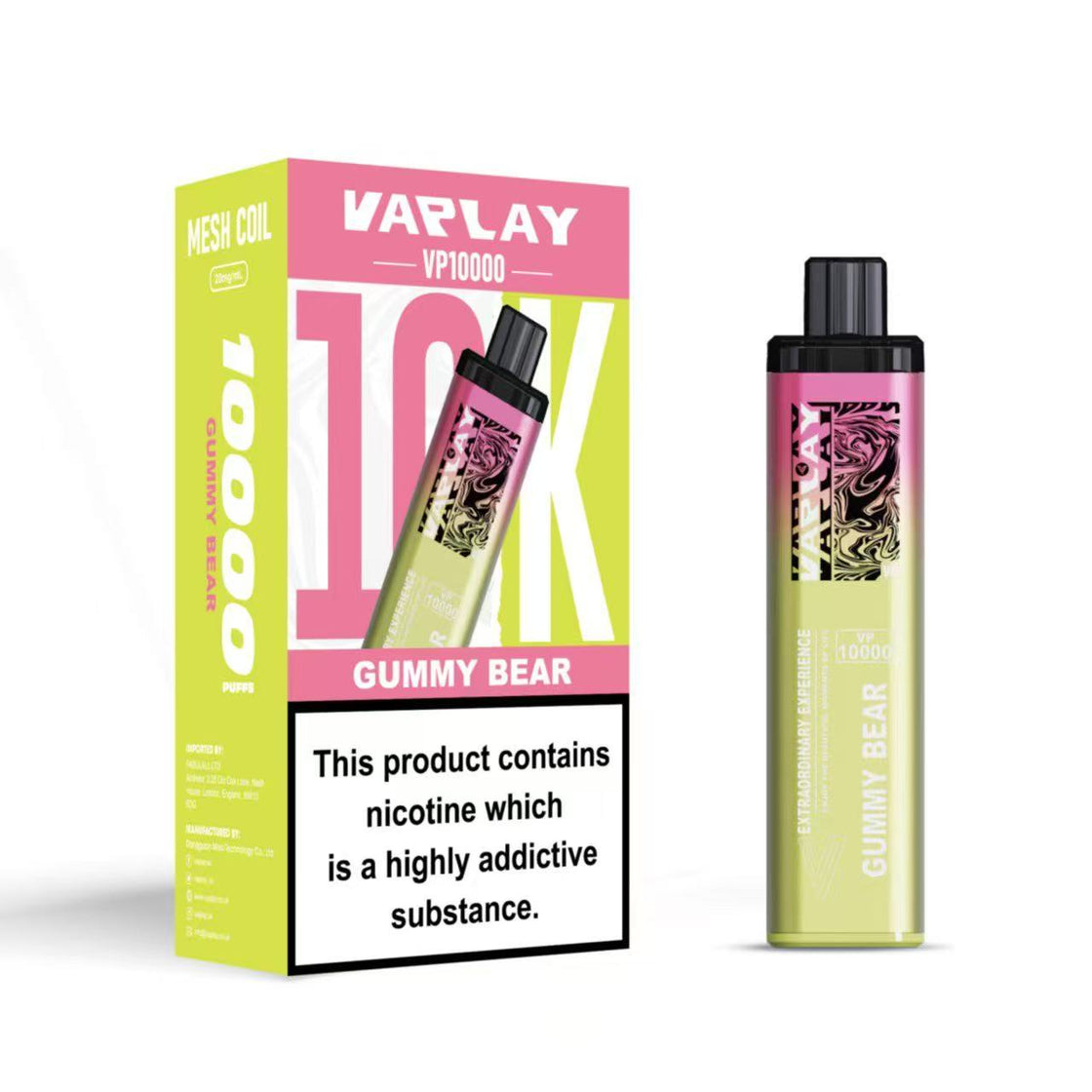 VAPLAY VP10000 Vape Pod Kit - 20mg - 5 Pack
