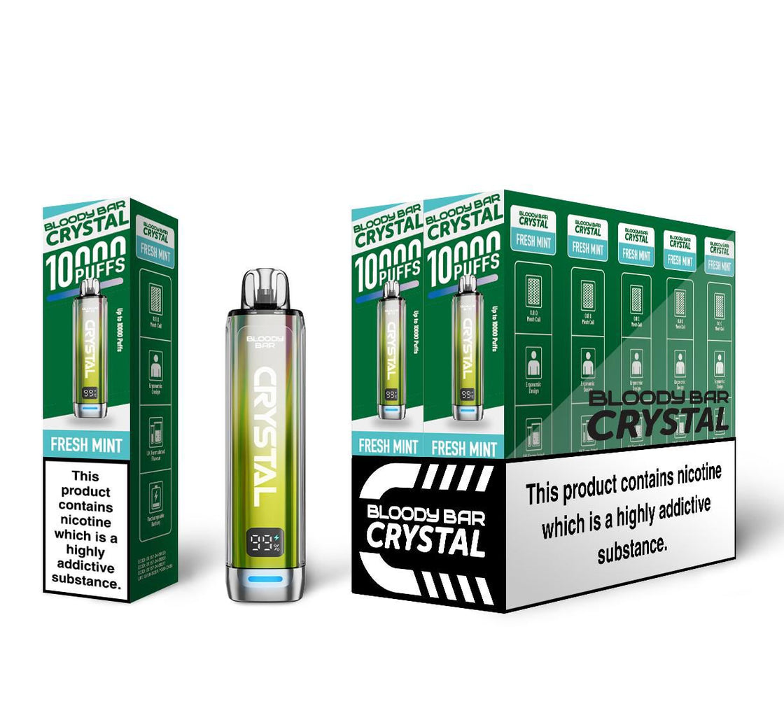 Bloody Bar Crystal 10000 Puffs Box of 10 | 20+ Flavours | 43,99 Bloody Bar Crystal 10000 Puffs Box of 10 | 20+ Flavours | 43,99