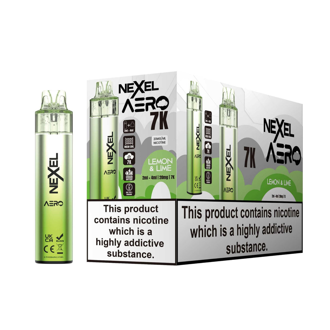 Nexel Aero 7k Prefilled Pod Kit - 5 Pack