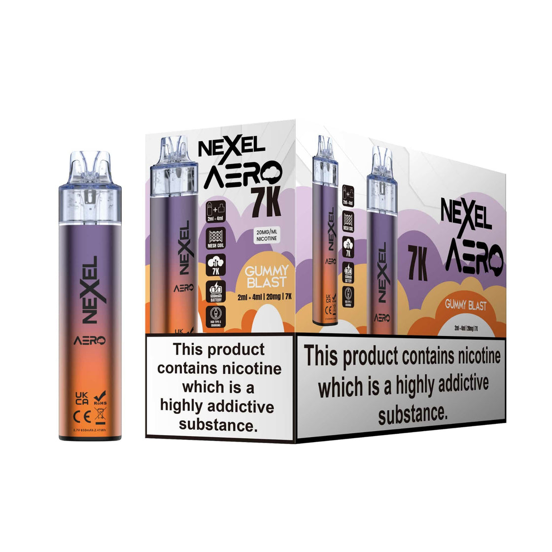 Nexel Aero 7k Prefilled Pod Kit - 5 Pack