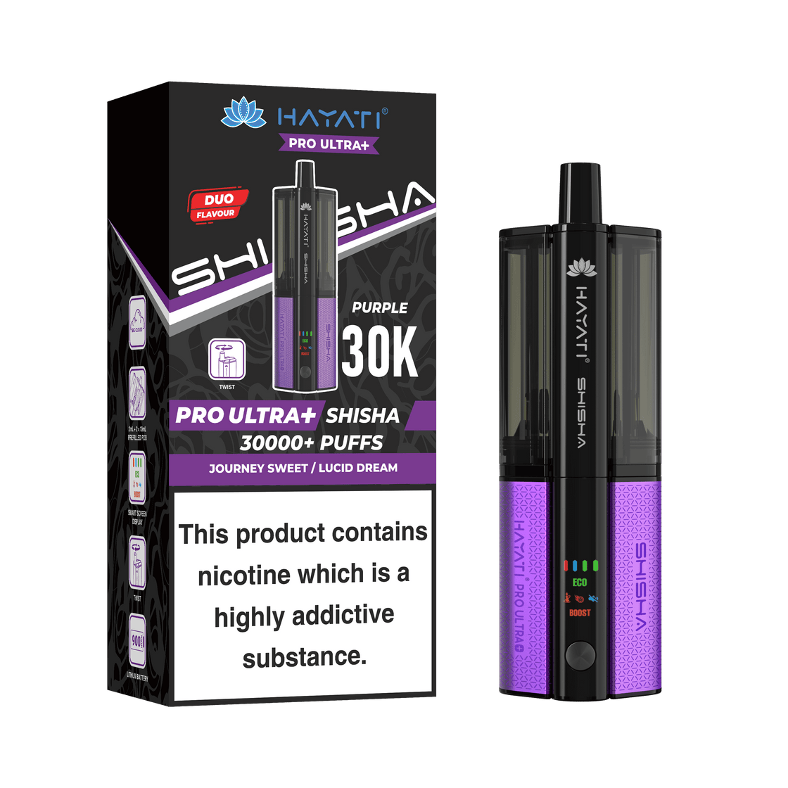 Hayati Pro Ultra Plus Shisha 30k Kit - Box Of 5