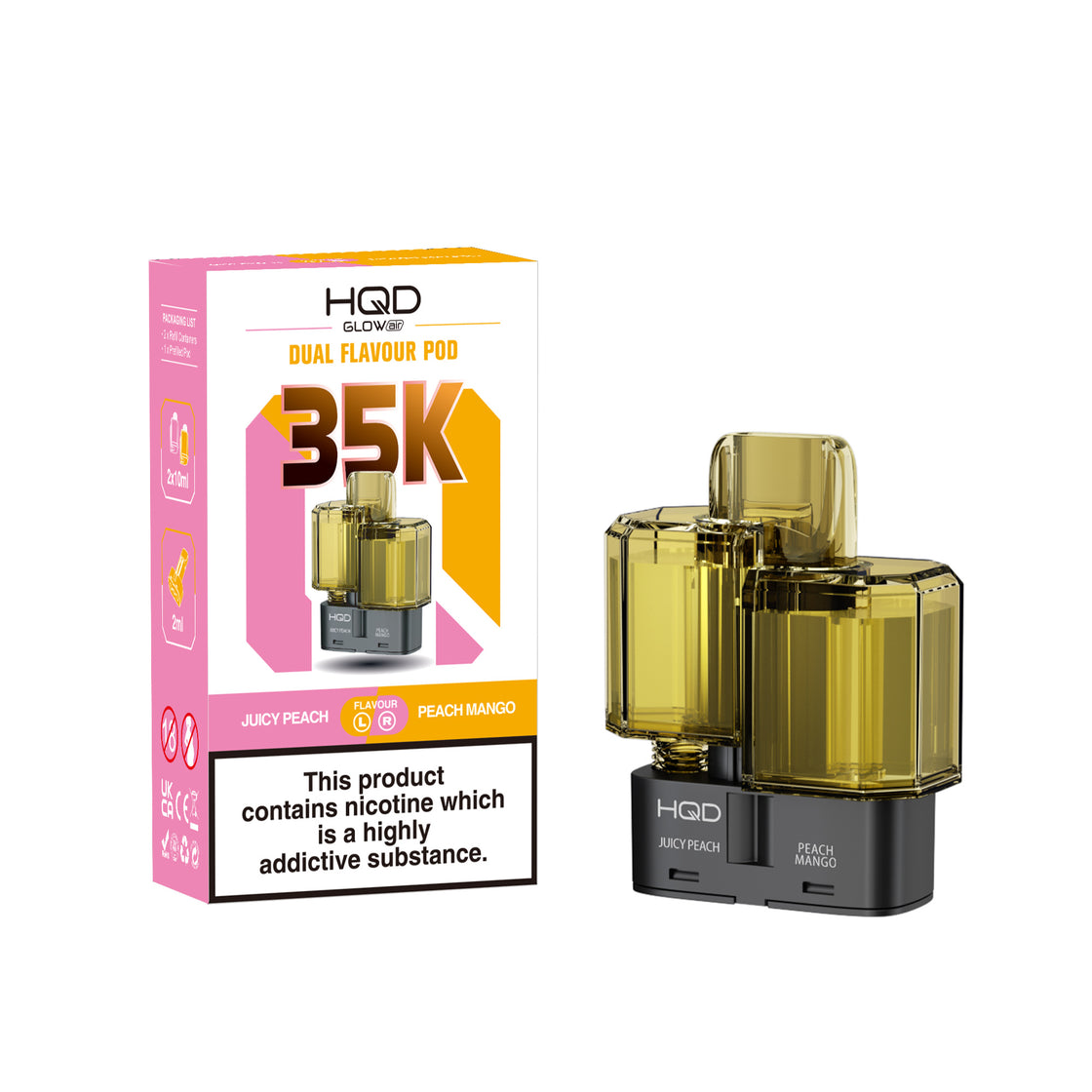 HQD Glow Air 35K Prefilled Vape Pods (Box of 5)