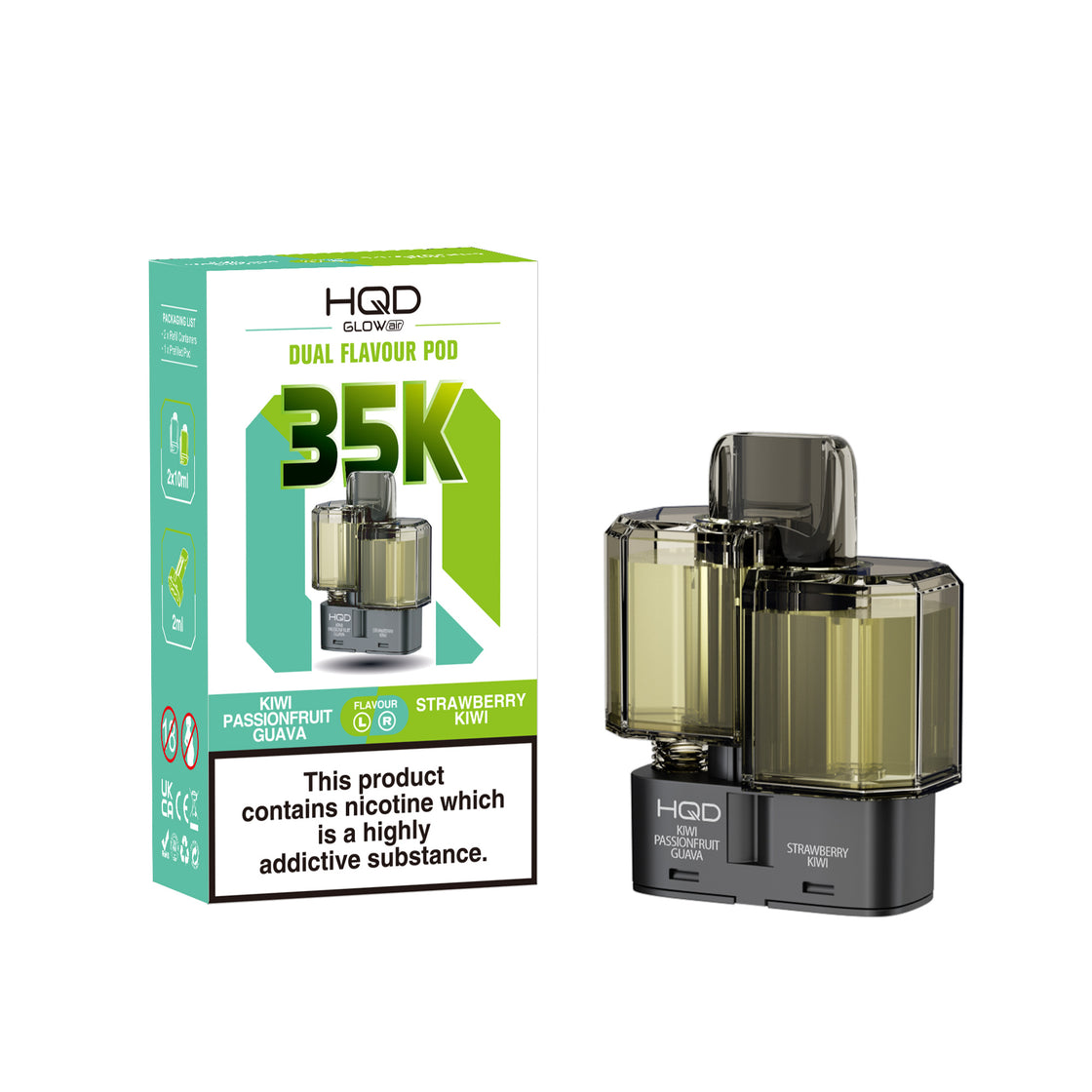 HQD Glow Air 35K Prefilled Vape Pods (Box of 5)