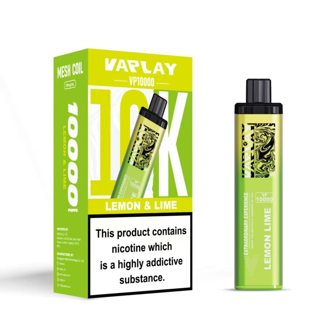 VAPLAY VP10000 Vape Pod Kit - 20mg - 5 Pack