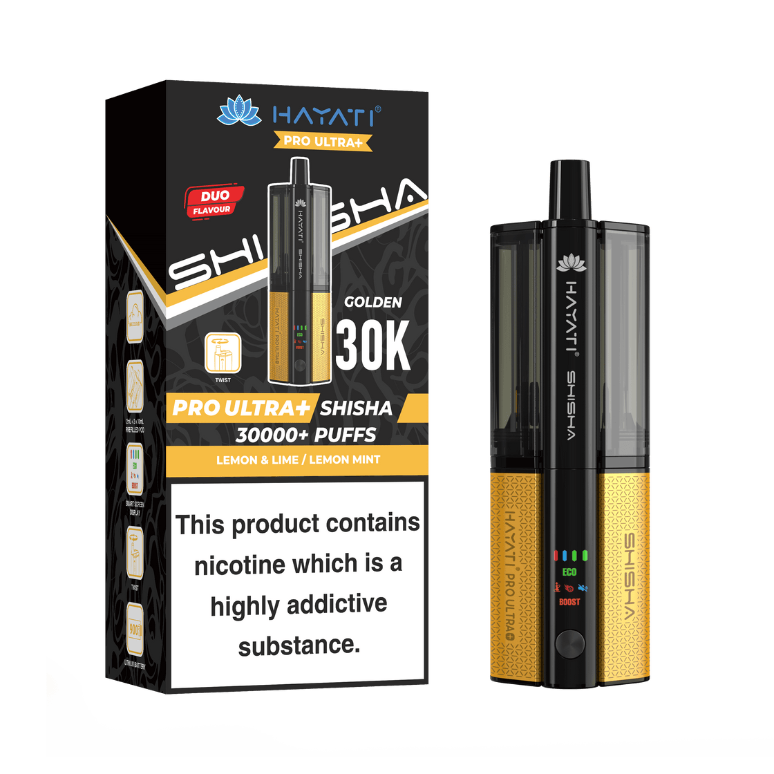 Hayati Pro Ultra Plus Shisha 30k Kit - Box Of 5