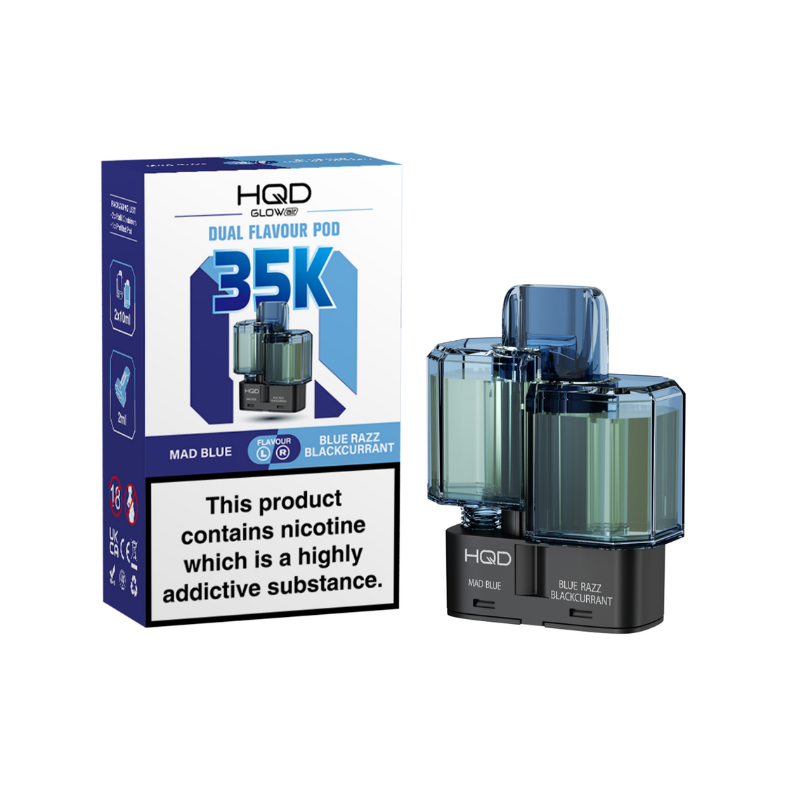HQD Glow Air 35K Prefilled Vape Pods (Box of 5)