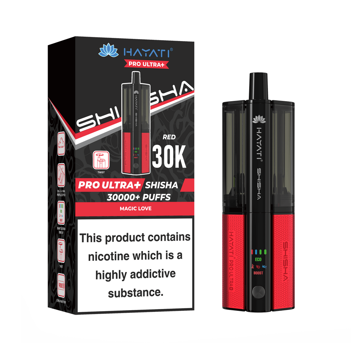 Hayati Pro Ultra Plus Shisha 30k Kit - Box Of 5