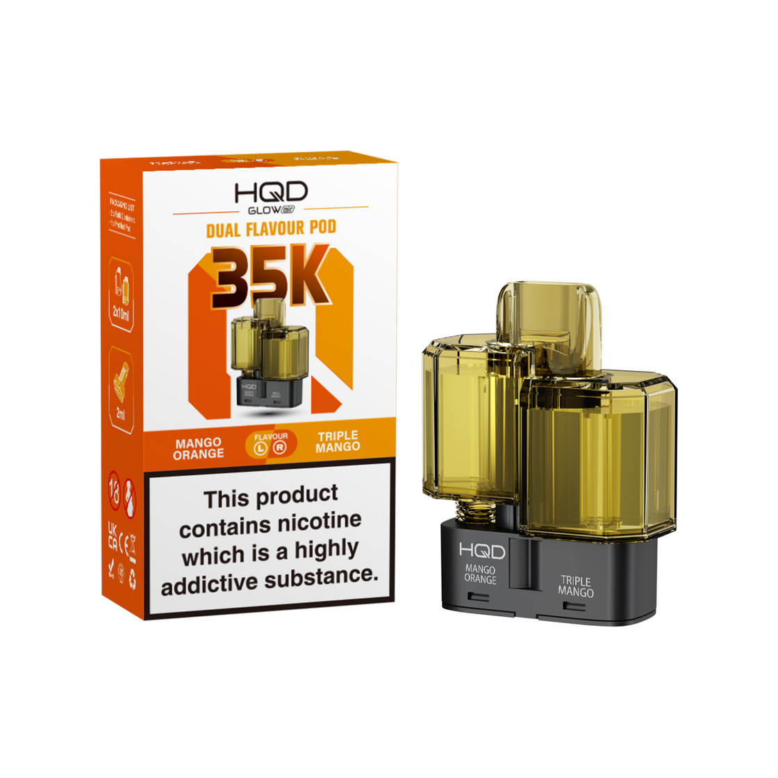 HQD Glow Air 35K Prefilled Vape Pods (Box of 5)