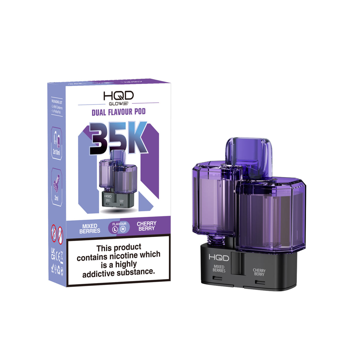 HQD Glow Air 35K Prefilled Vape Pods (Box of 5)