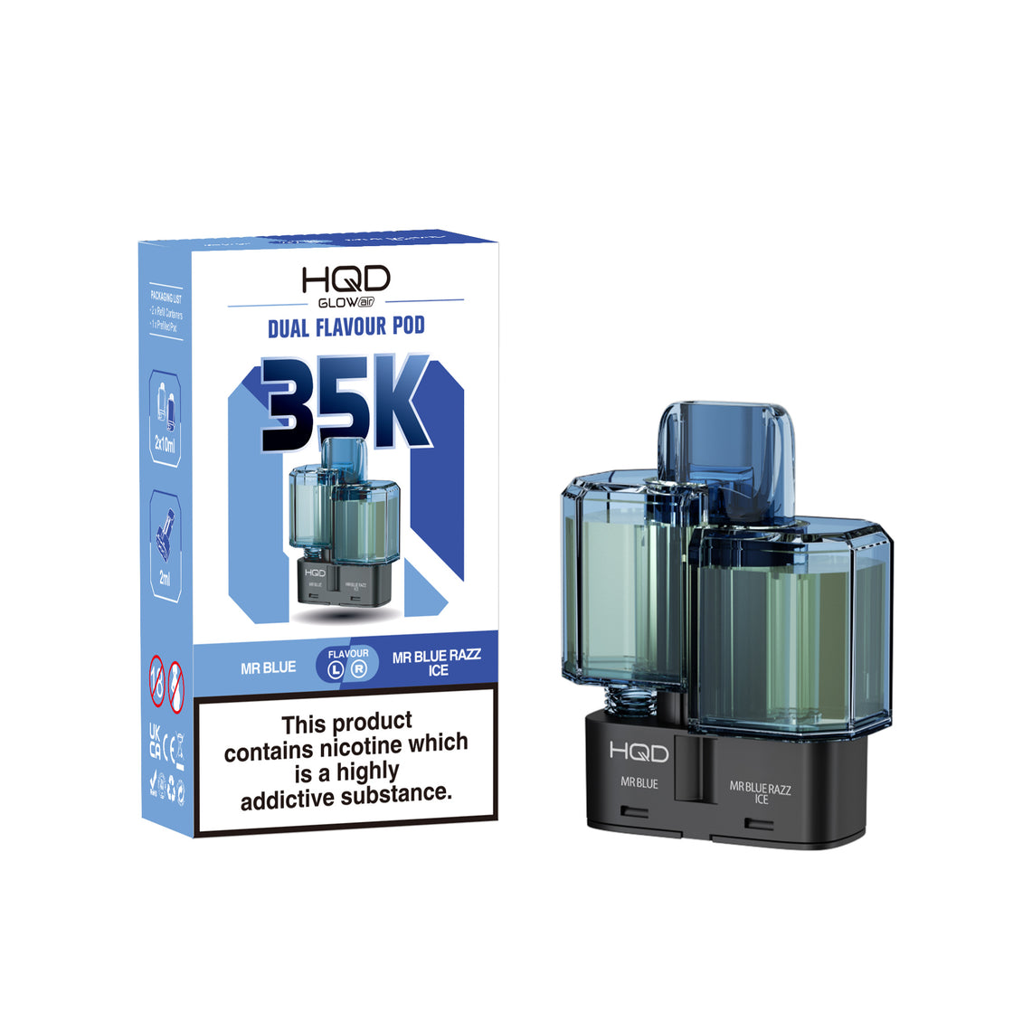 HQD Glow Air 35K Prefilled Vape Pods (Box of 5)