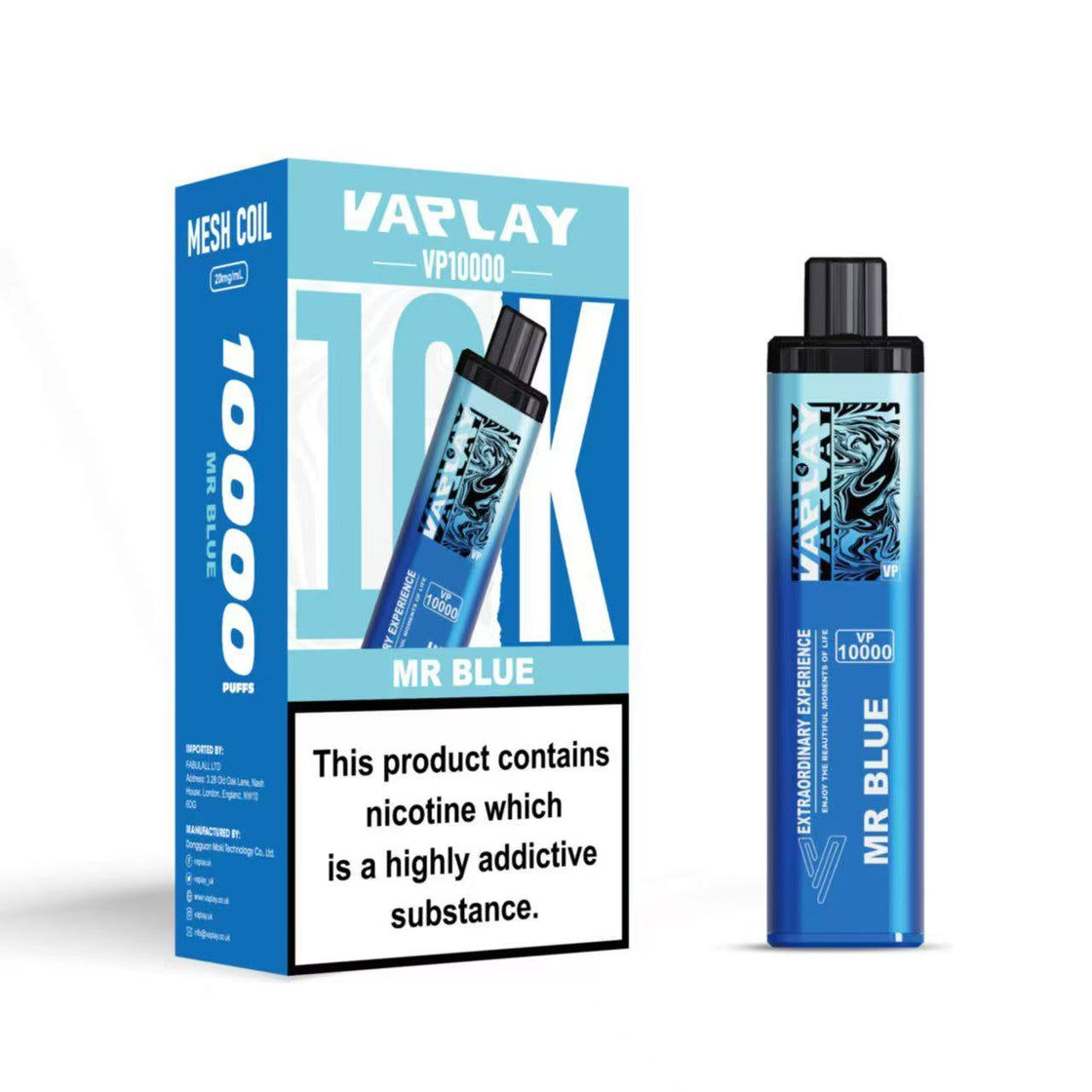 VAPLAY VP10000 Vape Pod Kit - 20mg - 5 Pack