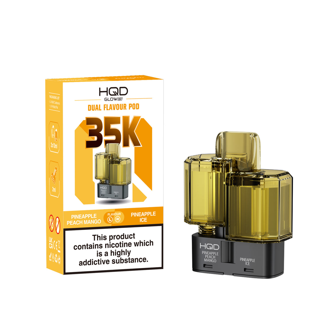 HQD Glow Air 35K Prefilled Vape Pods (Box of 5)