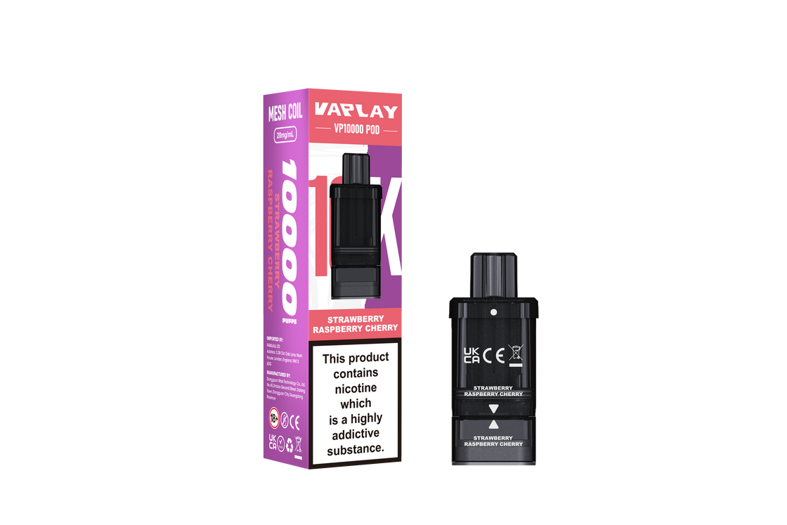 VAPLAY VP10000 Replacement Pods - 20m- 5 Pack