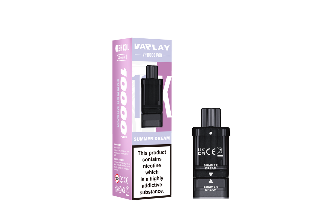 VAPLAY VP10000 Replacement Pods - 20m- 5 Pack