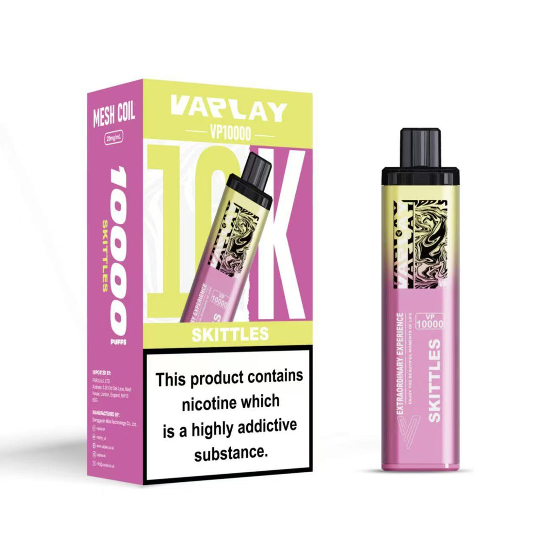 VAPLAY VP10000 Vape Pod Kit - 20mg - 5 Pack