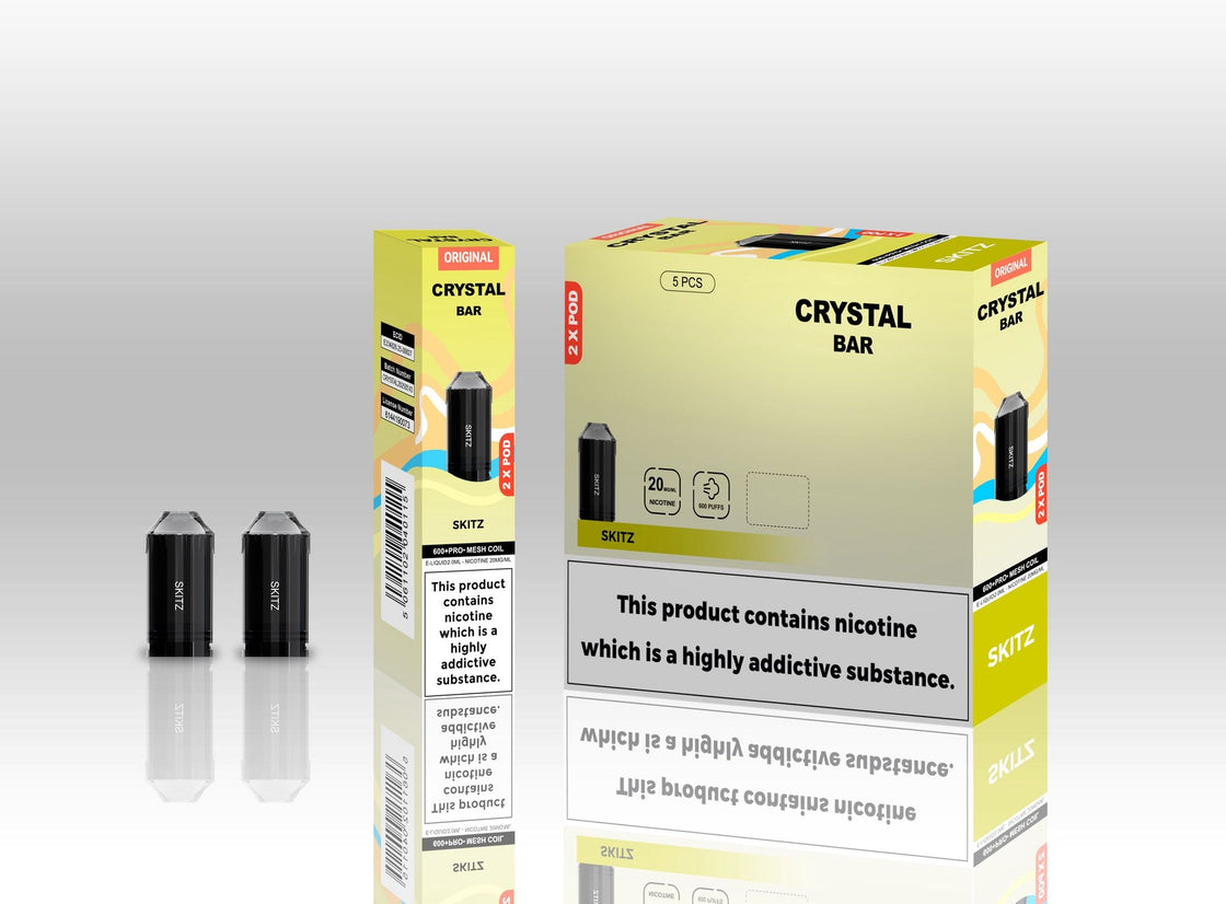 Original Crystal Bar 600 Puffs Replacement Pods 20mg- 10 Pack